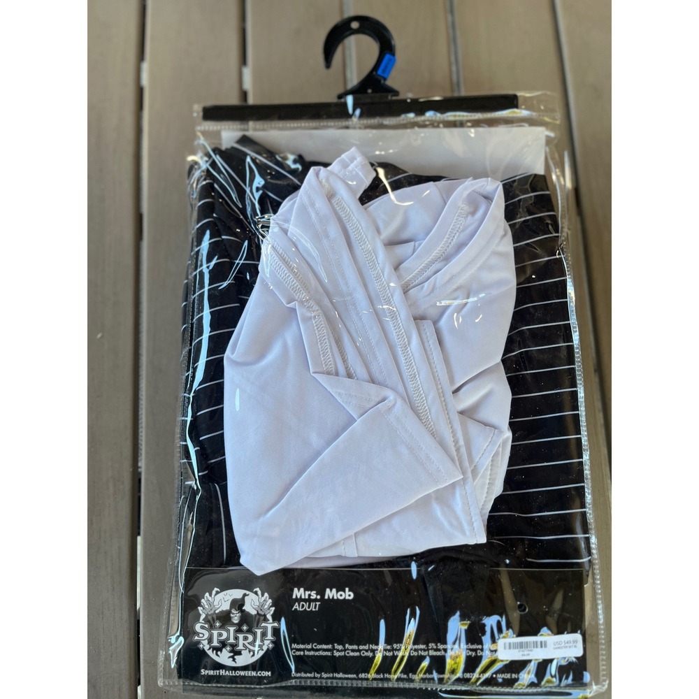 Spirit Halloween Mrs Mob Gangster Costume Adult XL 14-16 Pinstripe Pants Tie Set - Picture 5 of 5